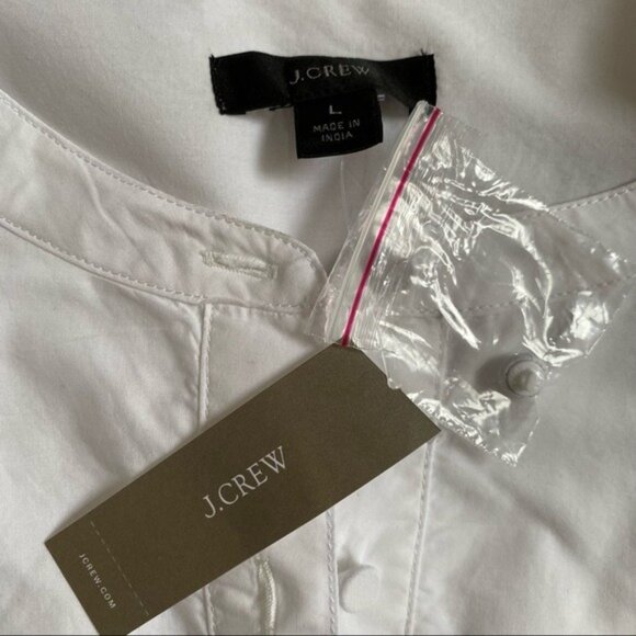 J. Crew Puff sleeve Cotton Poplin Shirtdress White Size Medium and Large NWT - Picture 13 of 16